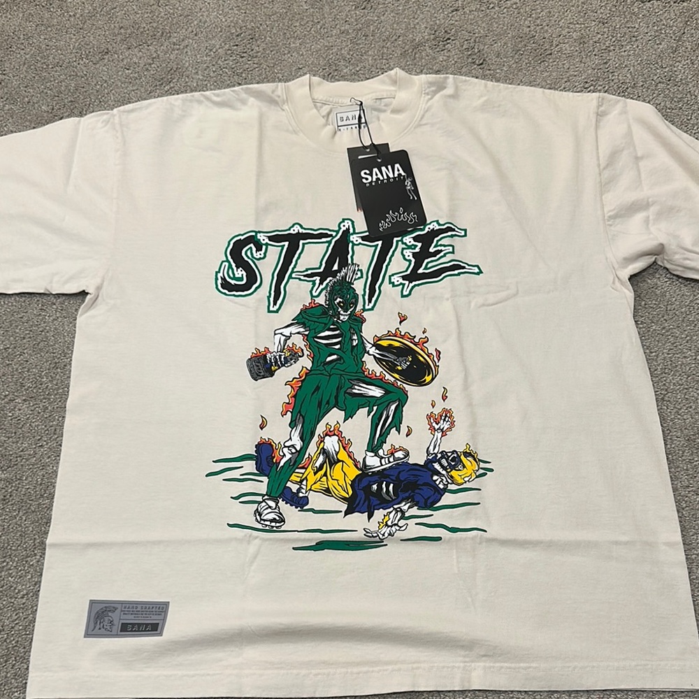 New  - SANA Detroit Short Sleeve Tee with Retro Graphic MSU - Men’s